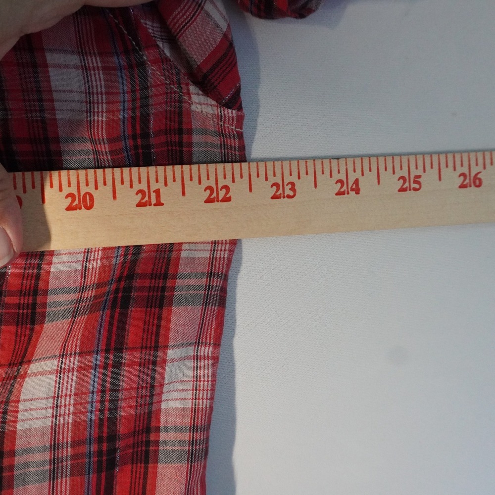 Scotch and Soda Pearl Snap Plaid Button Down Top Women's XL Short Sleeve Western - Picture 11 of 12